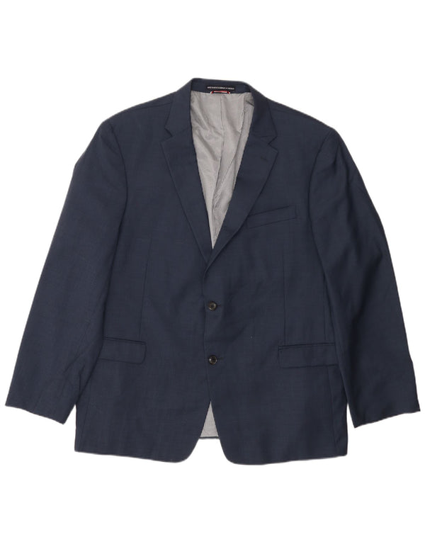Giacca blazer a 2 bottoni da uomo Tommy Hilfiger UK 46 3XL Lana blu navy