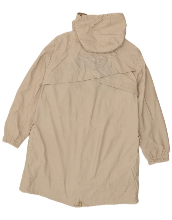 Giacca a vento con cappuccio da donna Zara UK 16 grande poliestere beige