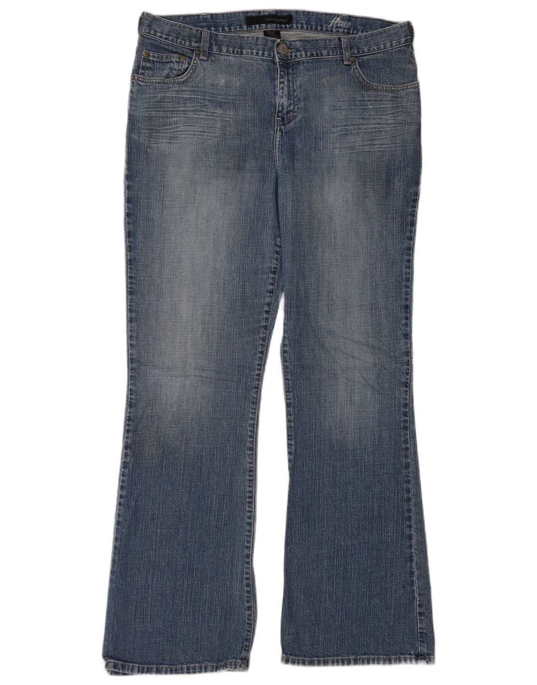 CALVIN KLEIN Jeans svasati da donna US 16 XL W36 L32 Cotone blu