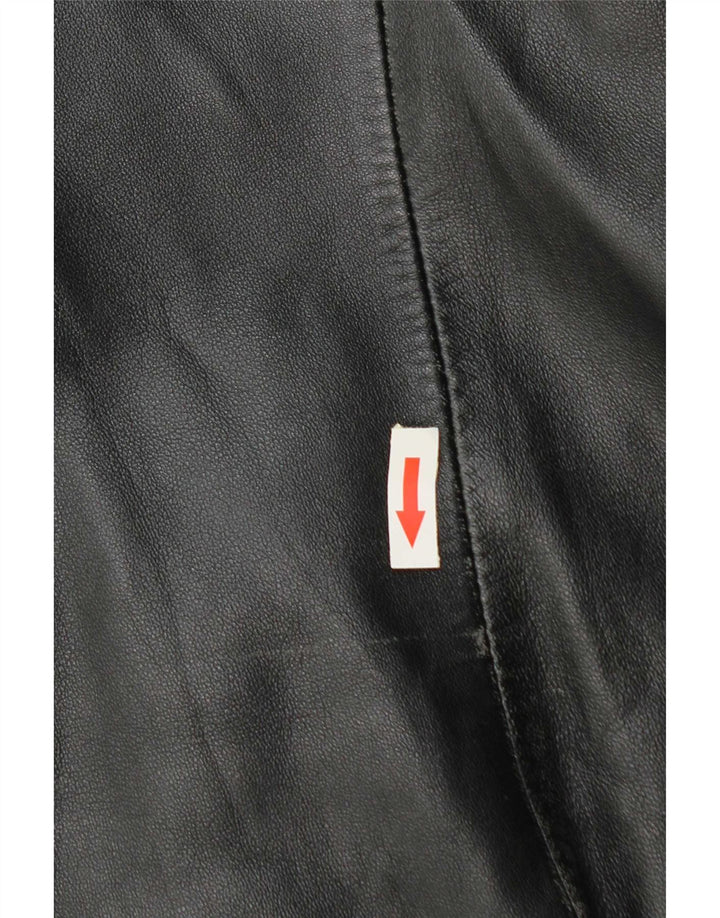 Giacca in pelle vintage da donna IT 50 XL in pelle nera