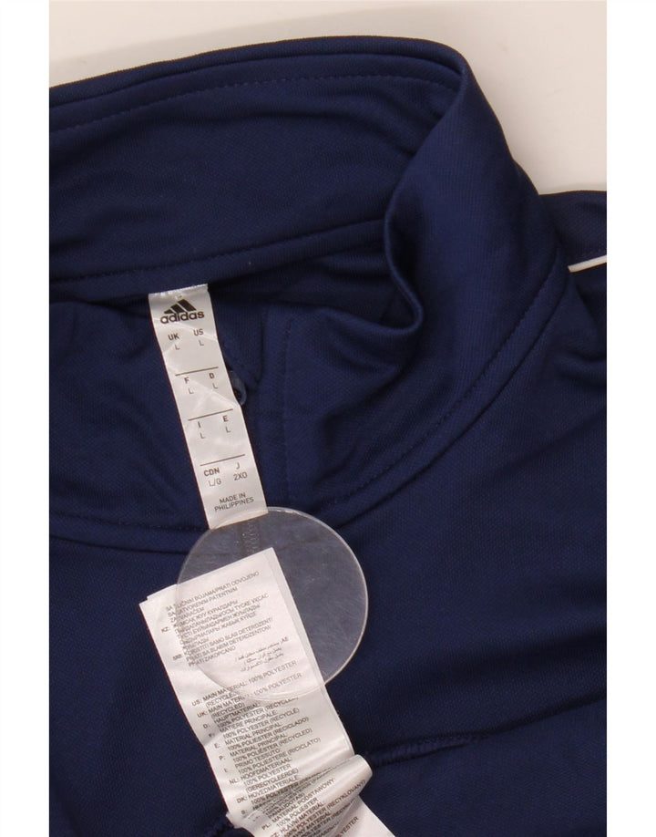 Adidas Uomo Aeroready Zip Neck Pullover Tuta Top Large Blu Navy