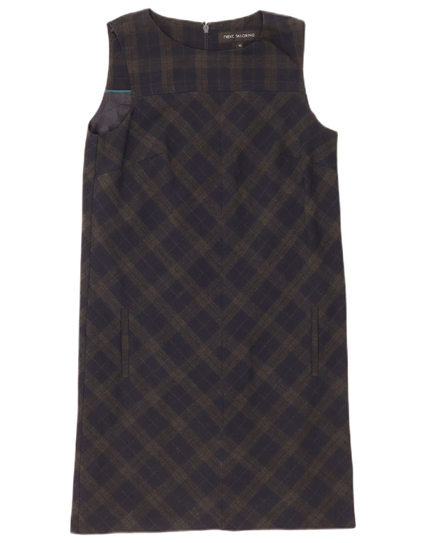 Abito a trapezio regolare senza maniche da donna UK 10 Piccolo scozzese verde