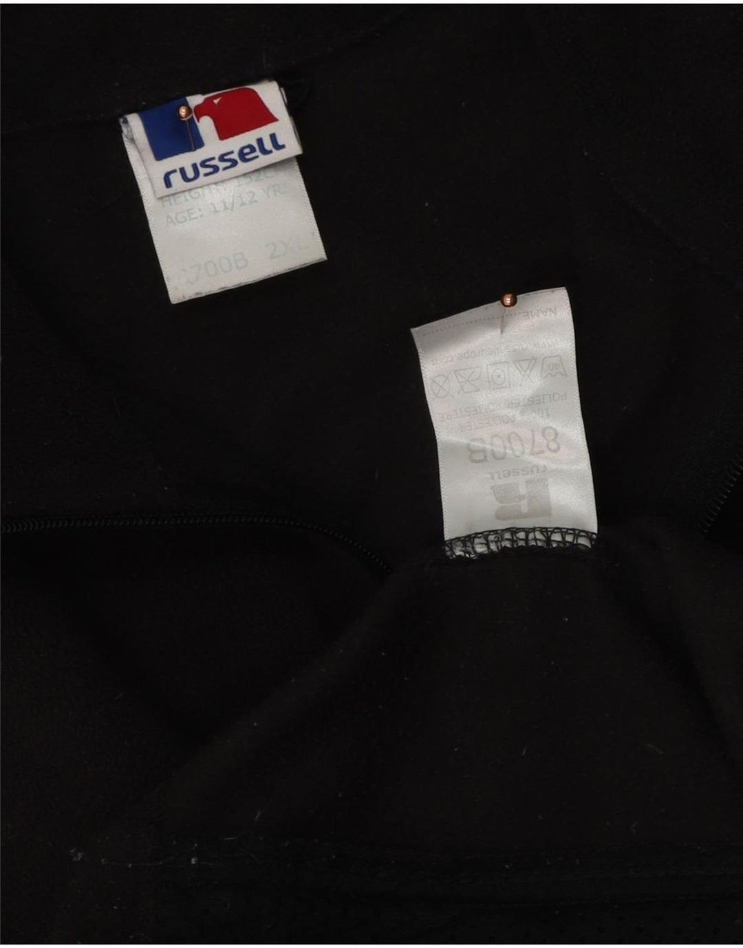 Giacca in pile da ragazzo Russell Athletic 11-12 anni 2XL poliestere nero
