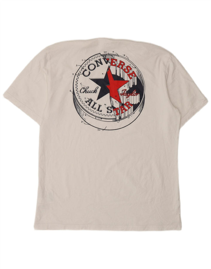 T-shirt grafica Converse da uomo Chuck Taylor Top in cotone bianco medio