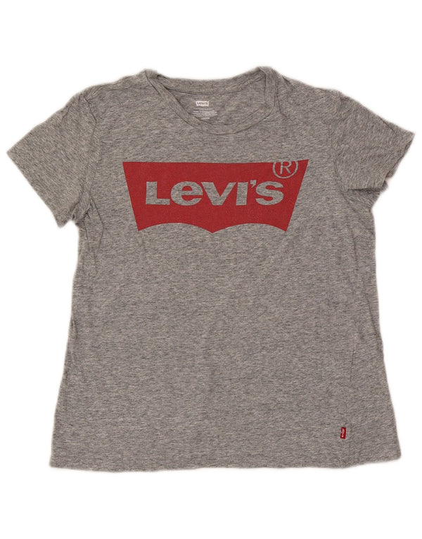 T-shirt grafica da donna Levi's Top UK 10 Small Grey Flecked