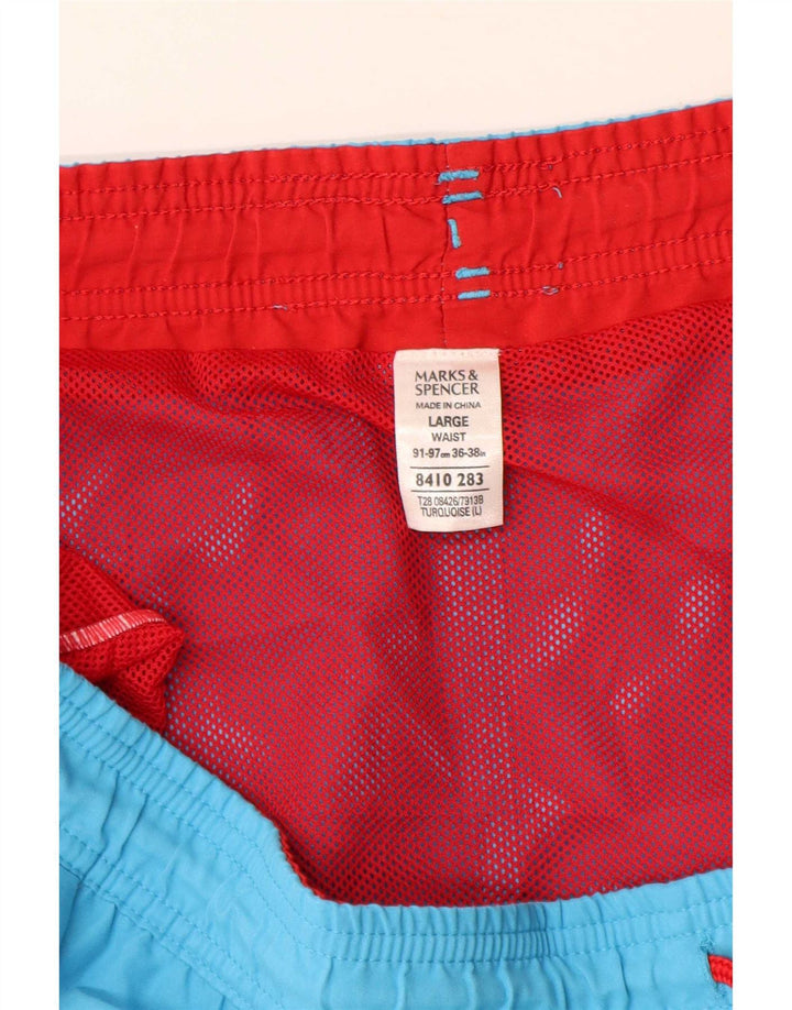 Pantaloncini da bagno da uomo Marks & Spencer grandi poliestere turchese