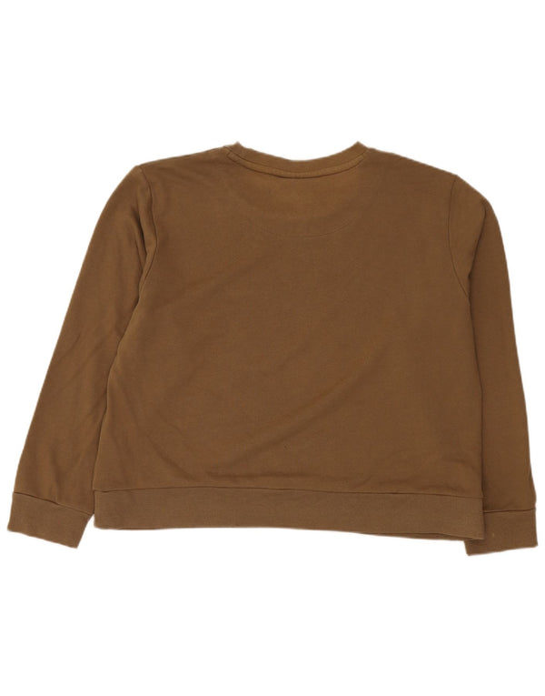 Felpa grafica da donna Dkny Maglione UK 18 XL Cotone kaki