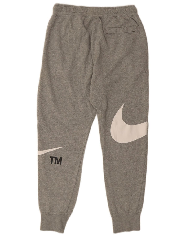 Nike Mens Swoosh Graphic Tracksuit Trousers Joggers Medium  Grey Cotton