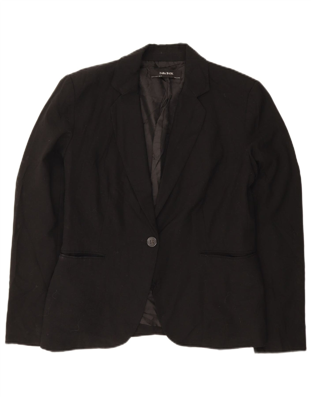 Giacca blazer a 1 bottone da donna Zara EU 40 poliestere nero medio