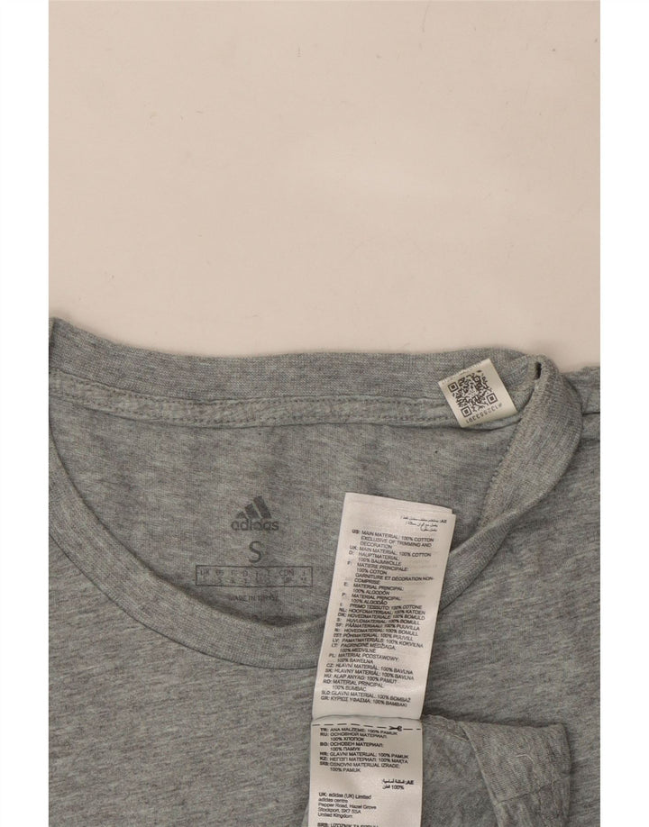T-shirt grafica da uomo ADIDAS Top piccola in cotone grigio