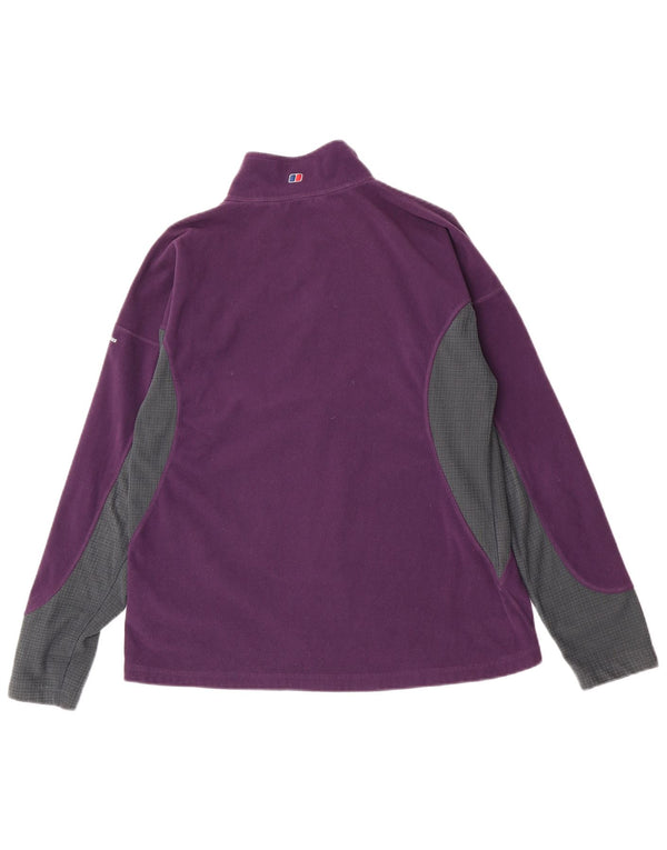Maglione in pile da donna Berghaus con zip e collo UK 18 XL viola Colourblock Sports