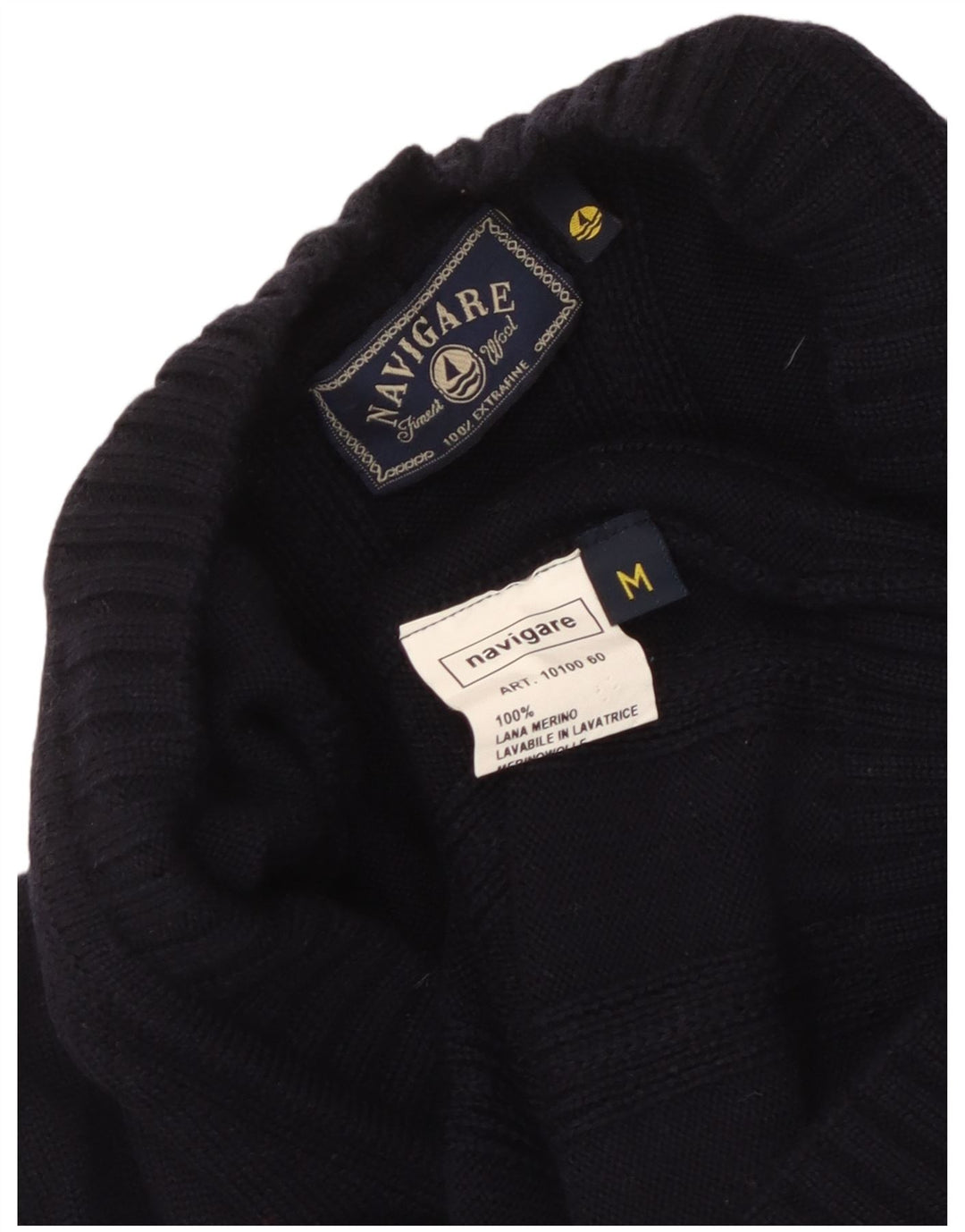 Maglione cardigan da uomo Navigare lana media blu navy