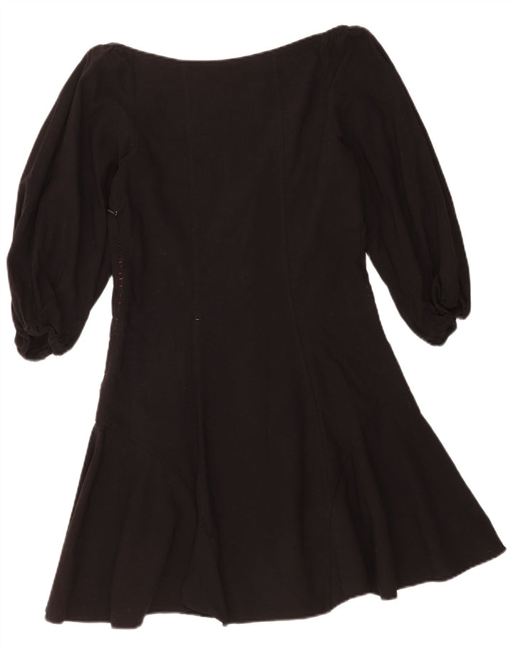 Abito a trapezio con maniche a 3/4 da donna Zara UK 12 medio nero