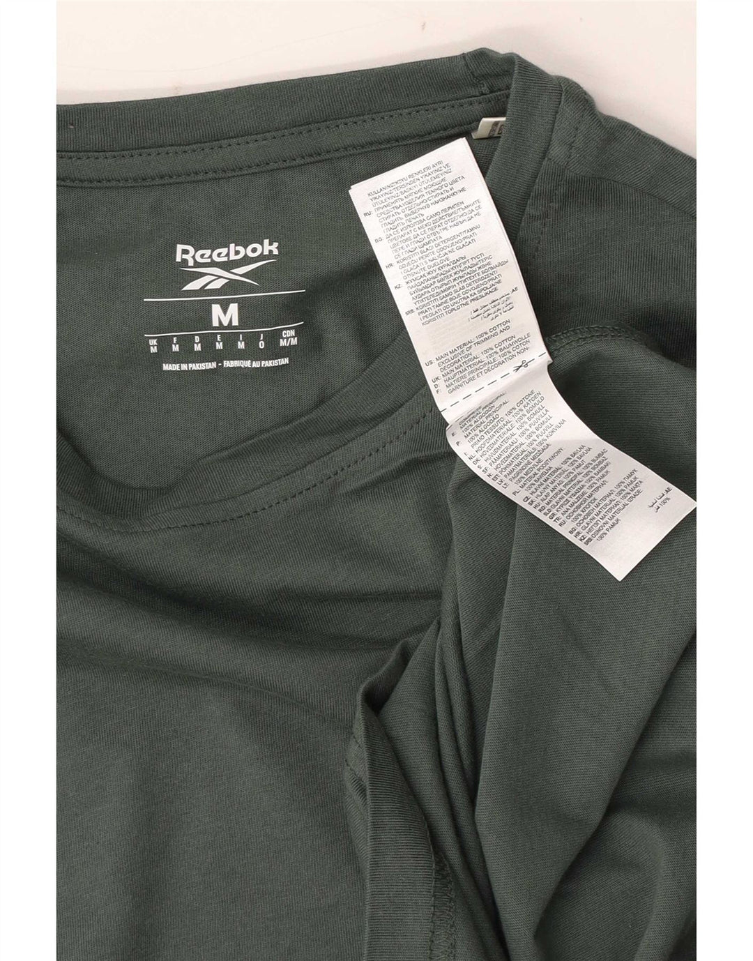 T-shirt grafica da uomo Reebok Top in cotone verde medio