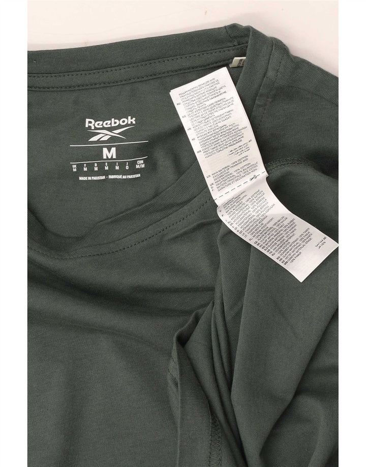 T-shirt grafica da uomo Reebok Top in cotone verde medio
