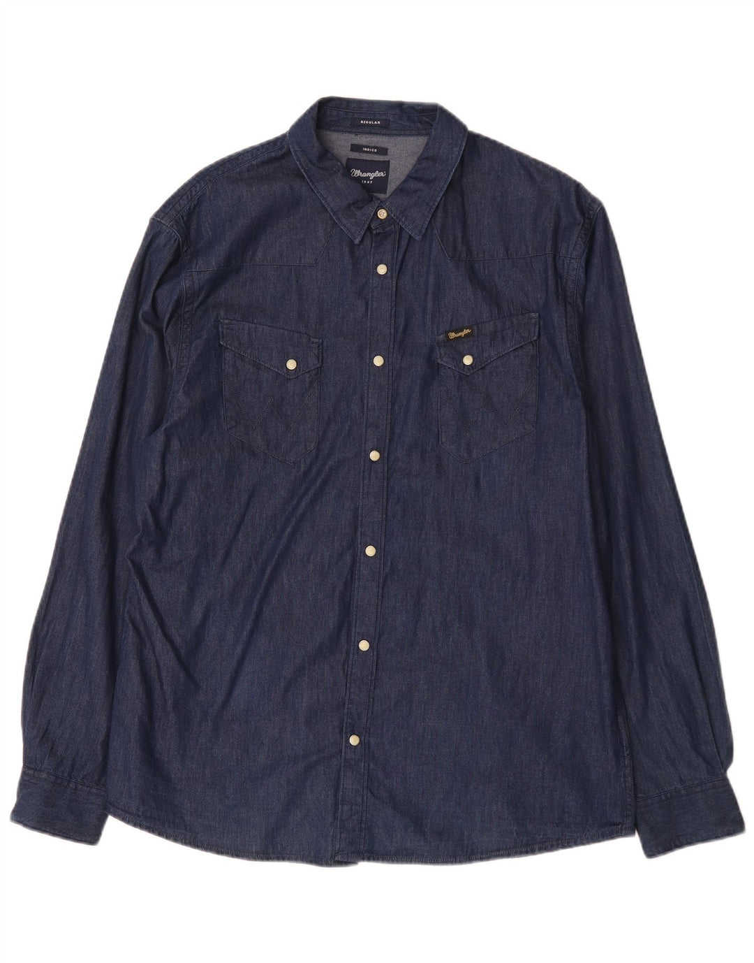 Camicia di jeans vestibilità regolare da uomo Wrangler XL in cotone blu navy