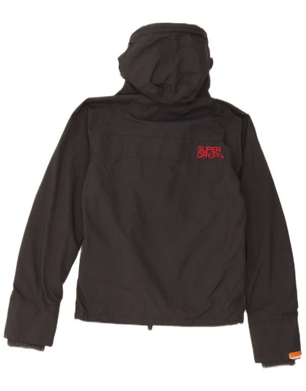 Giacca antipioggia da donna con cappuccio grafico Superdry UK 6 XS nylon nero