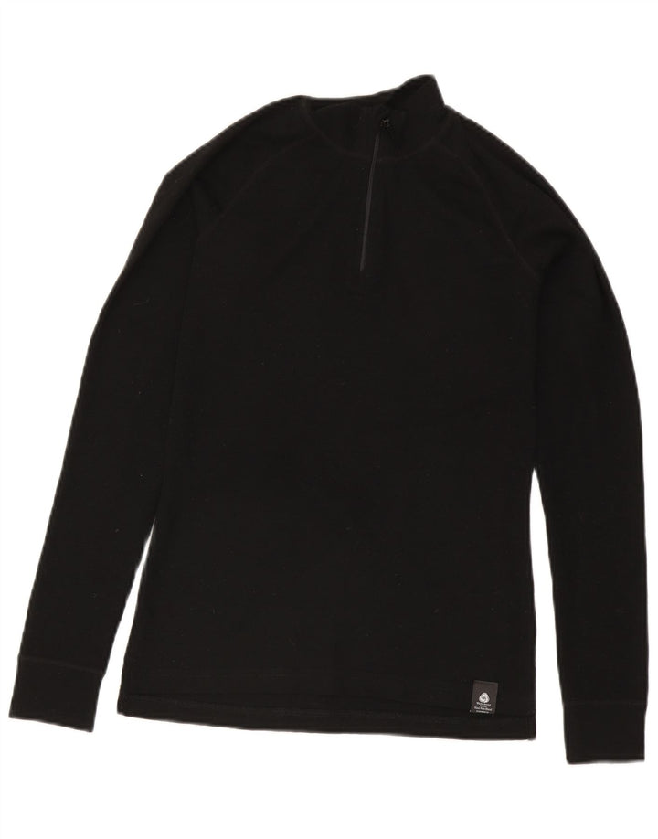 Maglione da donna con collo con zip Mountain Warehouse UK 10 piccolo in lana nera