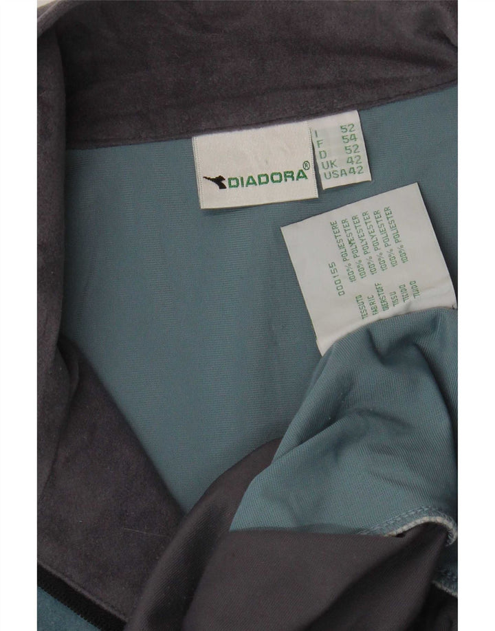 Giacca in pile da uomo Diadora UK 42 XL Blu Colourblock Poliestere
