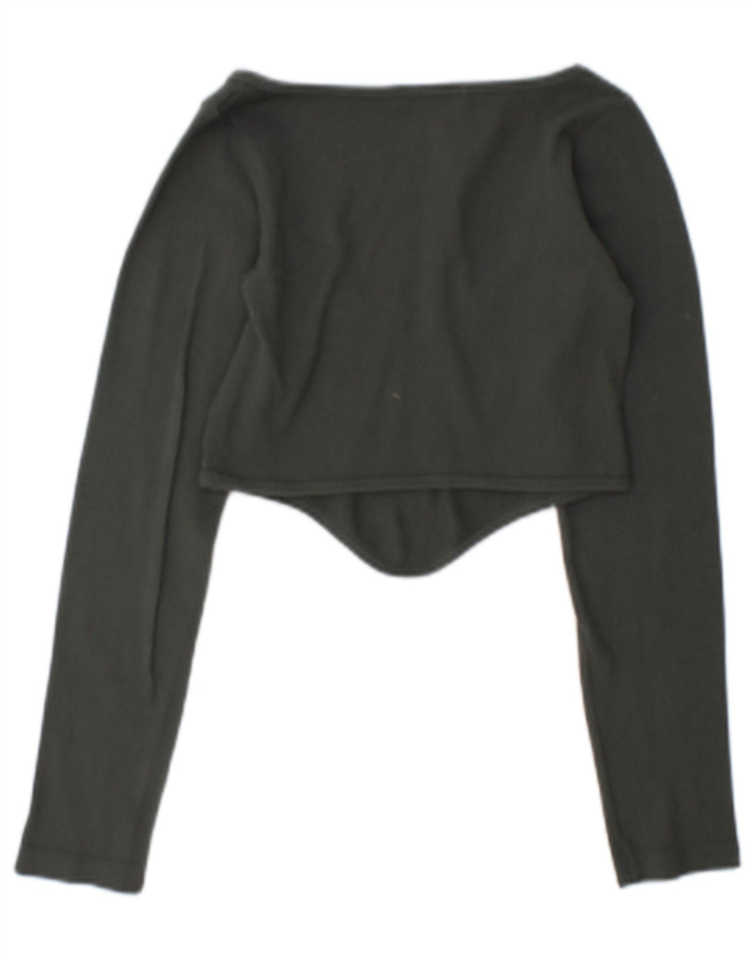 Top corto a maniche lunghe da donna Zara UK 12 verde medio in poliammide