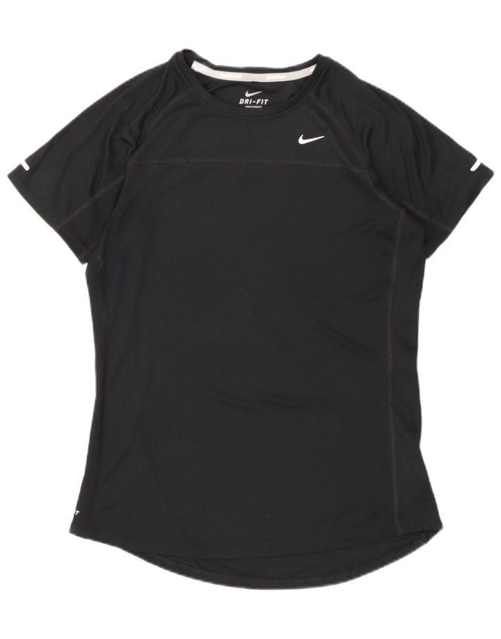 T-shirt Nike Dri Fit da donna Top UK 12 Medium Nero Poliestere