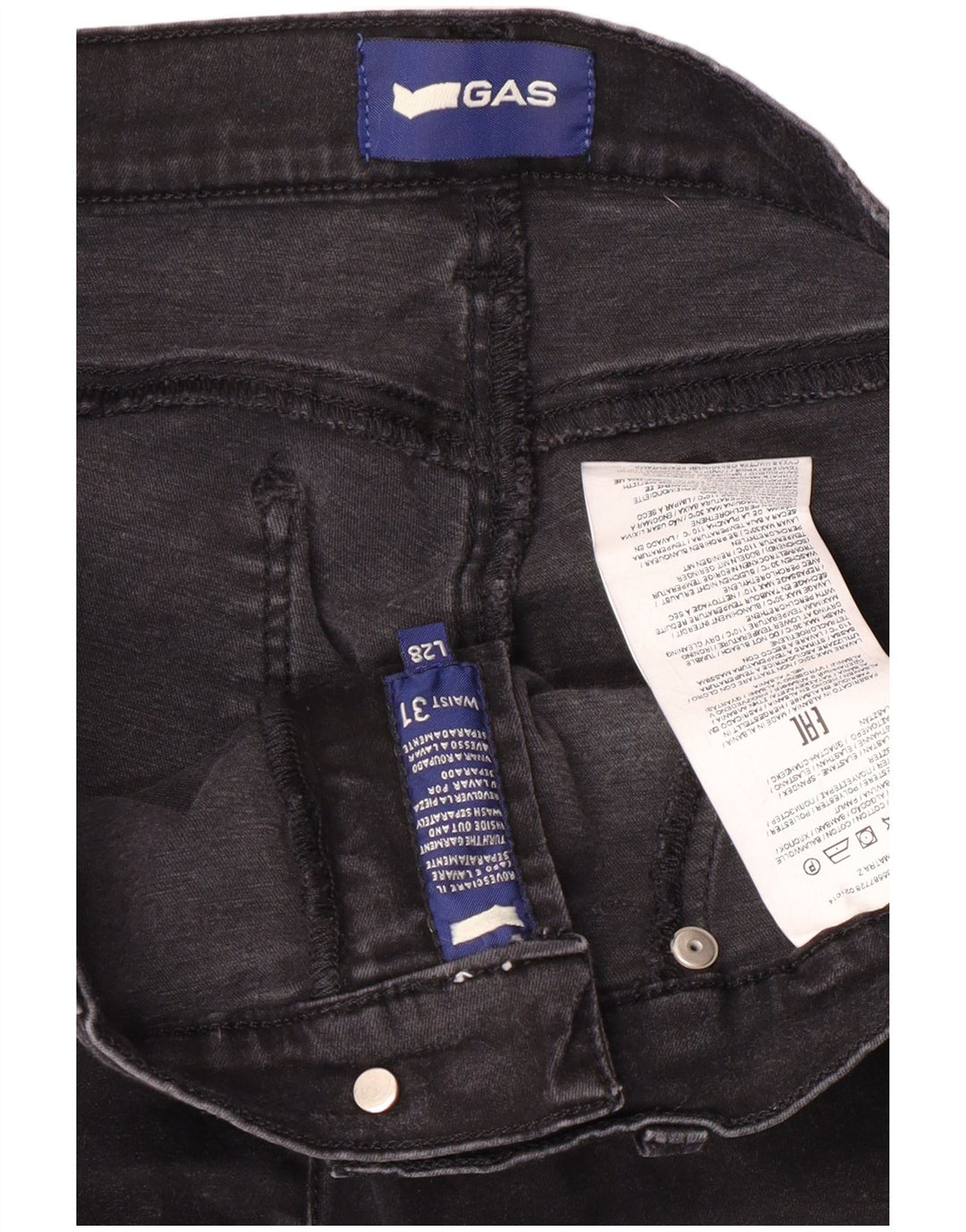 Jeans slim da donna Gas W31 L28 cotone nero