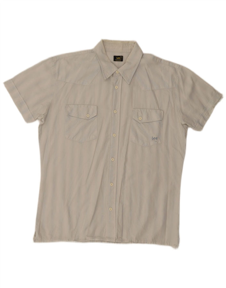Camicia a maniche corte da uomo Lee XL a righe blu