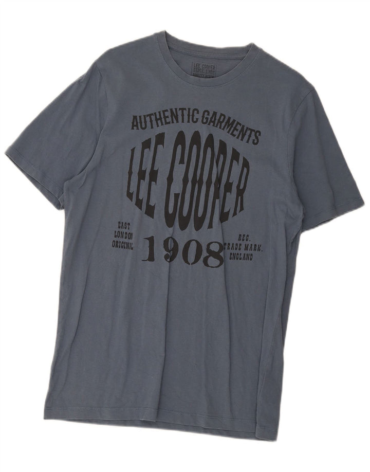 Maglietta grafica da uomo Lee Cooper Top XL in cotone blu