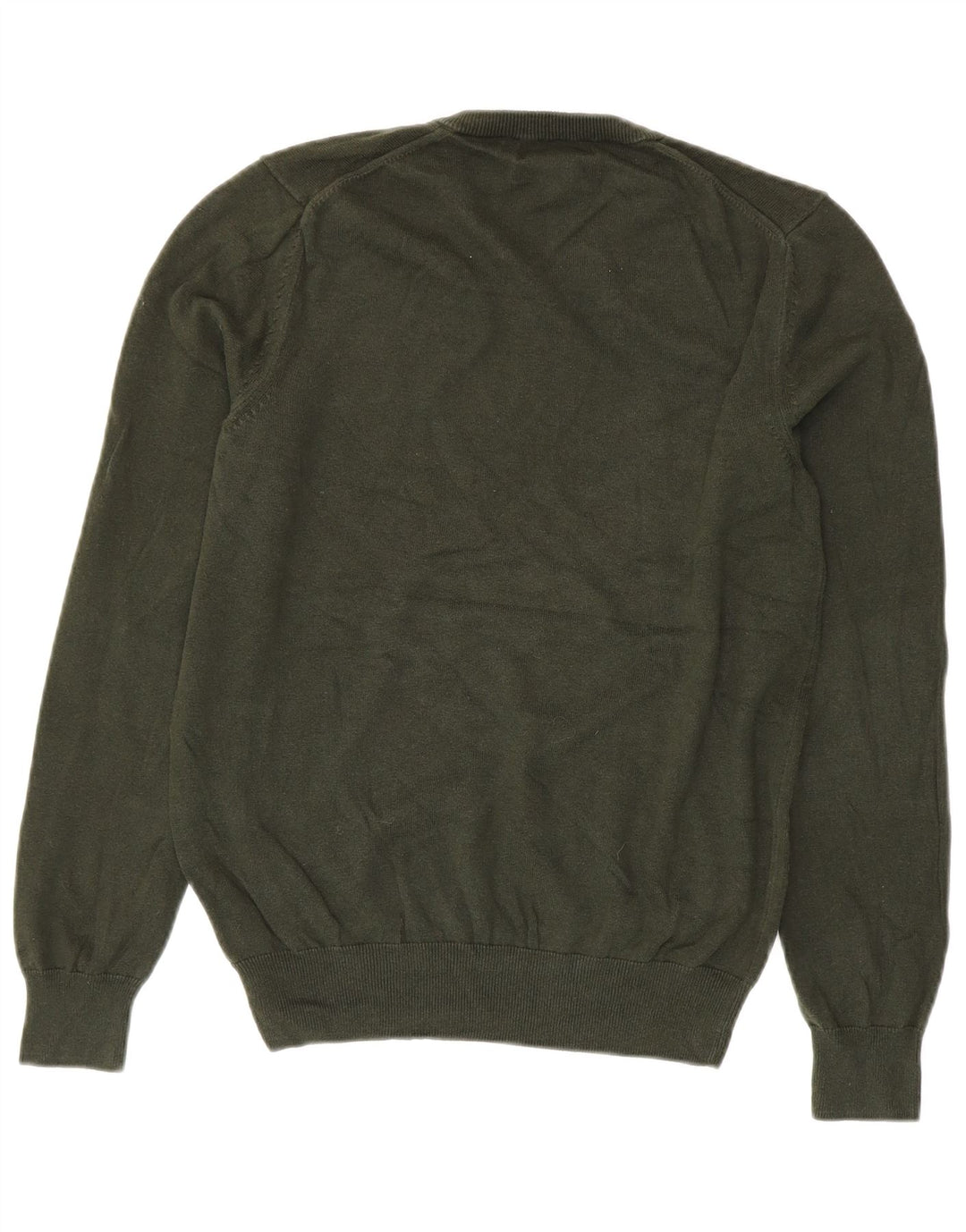Maglione maglione girocollo da uomo Marks & Spencer piccolo cotone verde
