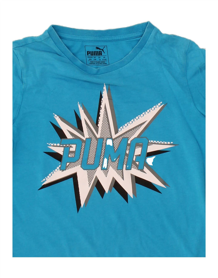 PUMA Boys Graphic T-Shirt Top 9-10 Years  Blue Cotton Vintage Puma and Second-Hand Puma from Messina Hembry 