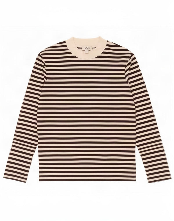 Cos Top oversize da donna a maniche lunghe UK 10 Piccolo cotone a righe nere