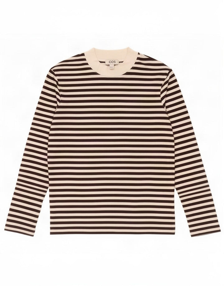 Cos Top oversize da donna a maniche lunghe UK 10 Piccolo cotone a righe nere