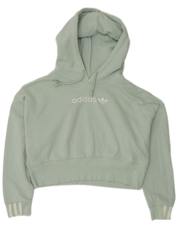 Maglione con cappuccio grafico oversize da donna Adidas UK 8 Small Turchese