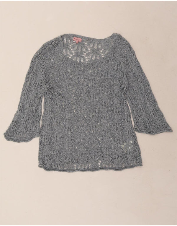 Phase Eight Womens 3/4 Sleeve Boat Neck Jumper Sweater UK 10 Small Grey