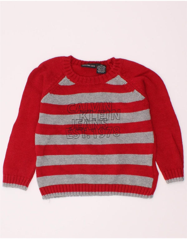 Calvin Klein Jeans maglione girocollo da neonato per neonati 9-12 mesi rosso