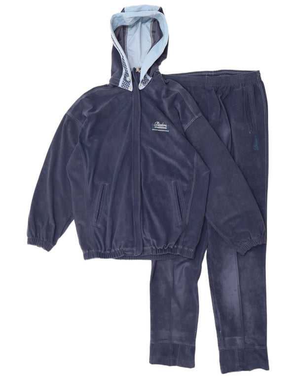 Tuta intera da uomo Diadora in velluto con cappuccio XL blu navy in poliestere