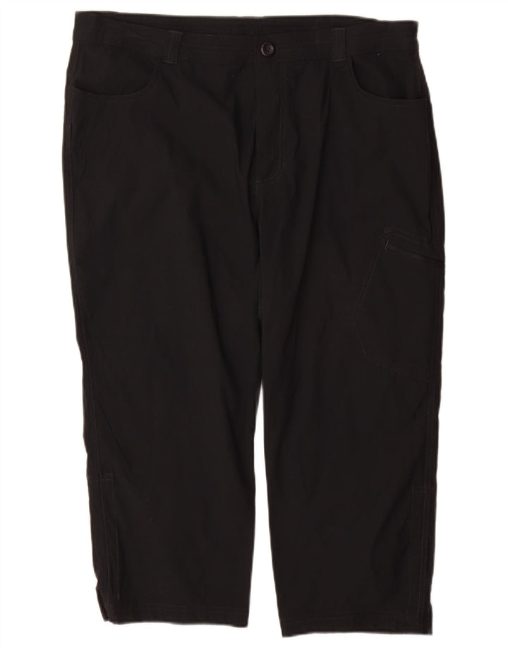 Pantaloni Capri cargo da donna Eddie Bauer US 16 2XL W38 L21 Nylon nero