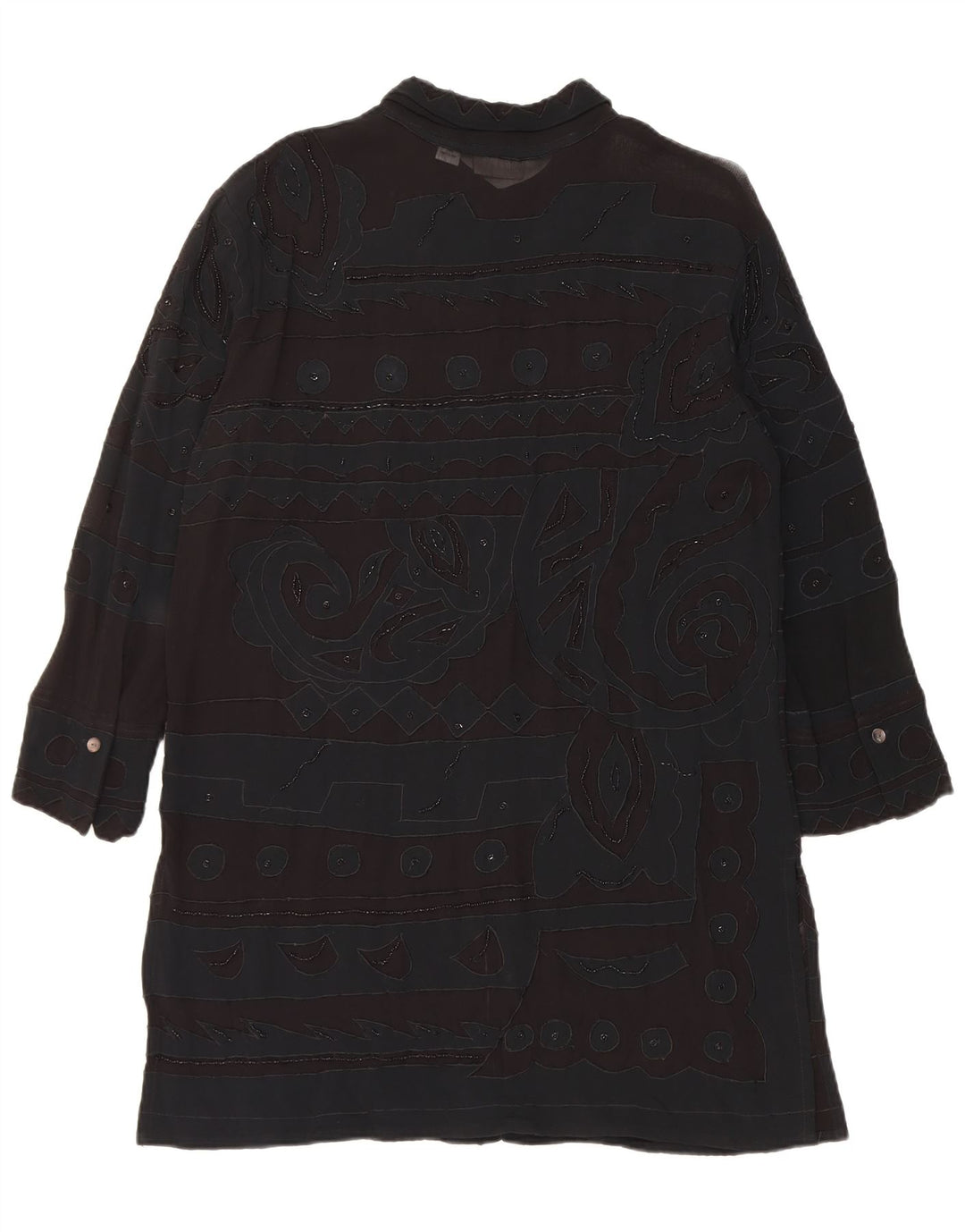 Abito chemisier da donna di Chico UK 14 Rayon geometrico nero medio