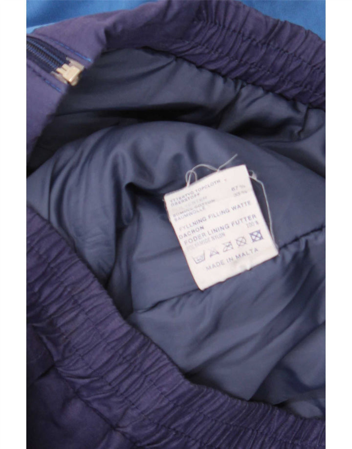 Giubbotto bomber vintage da uomo UK 40 grande poliestere color block blu navy