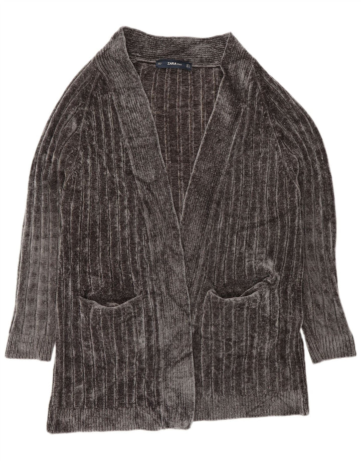 Maglione cardigan aperto oversize lungo da donna Zara UK 14 Grigio medio