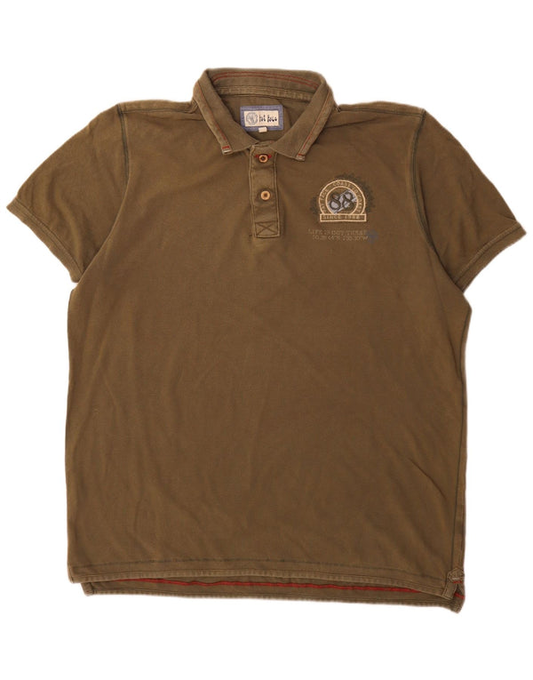 Polo da uomo Fat Face XL in cotone kaki