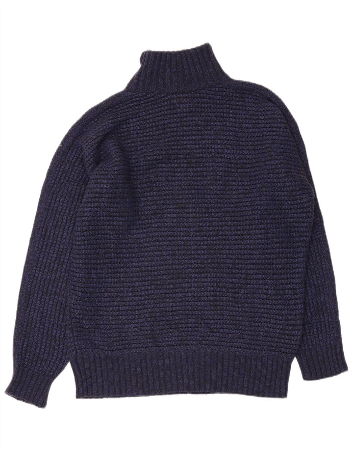 Maglione maglione a collo alto da donna Massimo Dutti UK 10 piccolo blu navy