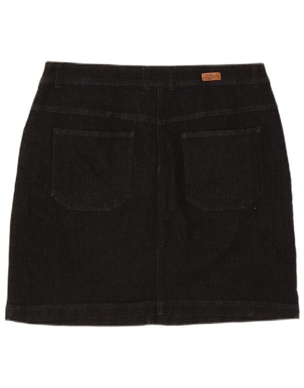 Mini gonna di jeans da donna Saltrock UK 16 grande W34 cotone nero