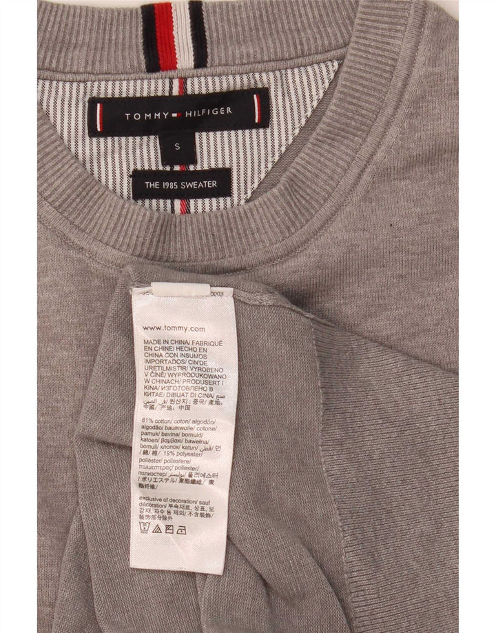 Maglione maglione girocollo da uomo Tommy Hilfiger piccolo cotone grigio
