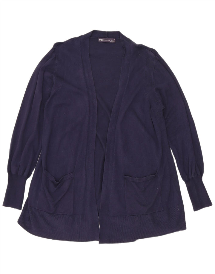 Maglione cardigan lungo da donna Marks & Spencer blu navy medio