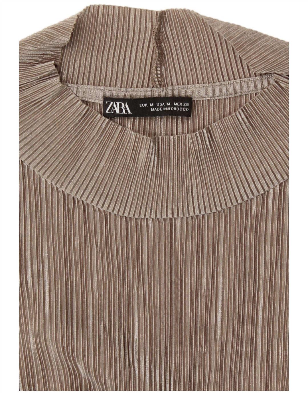 Top Blusa Donna Zara UK 14 Beige Medio