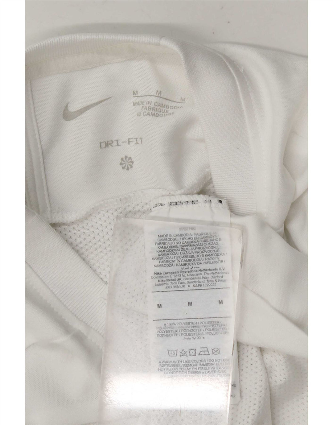 T-shirt Nike Dri Fit da uomo, top in poliestere color block bianco medio
