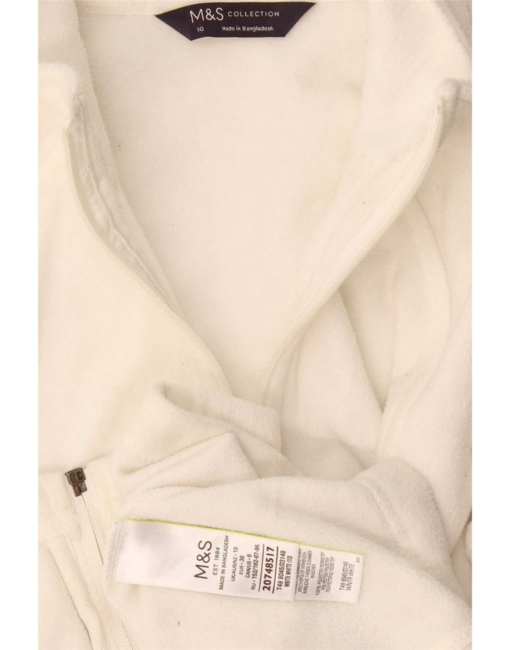 Giacca in pile oversize da donna Marks & Spencer UK 10 piccola bianco sporco