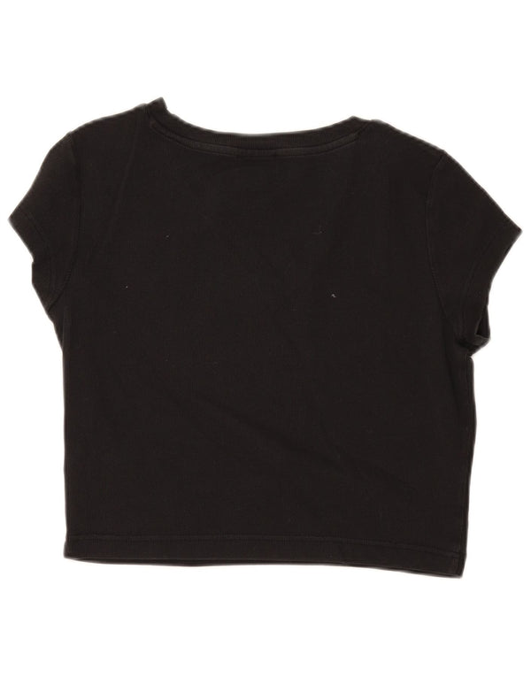 Maglietta corta da donna Calvin Klein Top UK 14 grande cotone nero