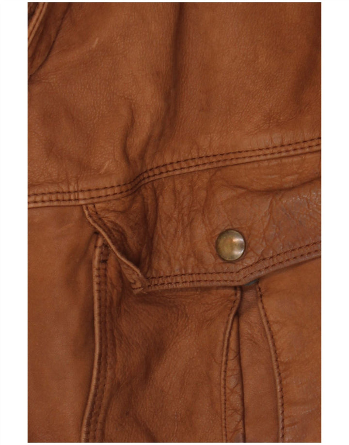 Giacca in pelle da uomo VINTAGE IT 52 XL Marrone Colourblock